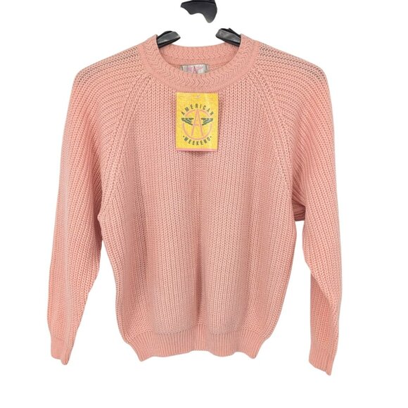 Vintage American Weekend Chunky Knit Sweater Women Size M Coquette Cottage Retro - Picture 1 of 6